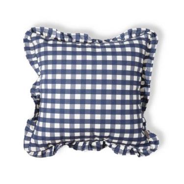 Imagem de Capa de Almofada EstampadaBabados Vichy Elena Azul Marinho - Westwing 