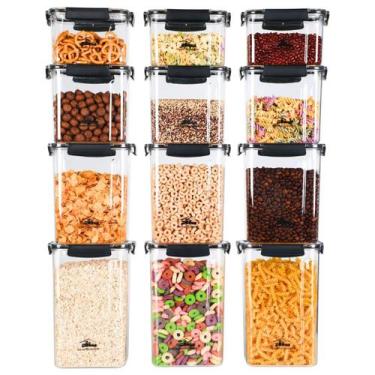 Imagem de Mega Kit com 12 Potes para Mantimentos, Porta Alimentos Hermeticos com