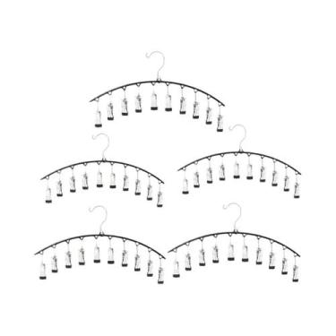 Imagem de Cabide De Metal Curvo Com 10 Prendedores Para Calças De Yoga, Leggings