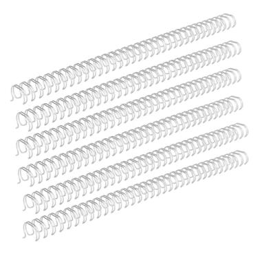 Imagem de aqxreight Espinha de Encadernação de Fio Duplo 1/2 Polegada 34 para 100 Folhas de Fio de Ferro Com Revestimento de Nylon Compatível Com a Maioria das Máquinas de Encadernação para Relatórios e (Prata)