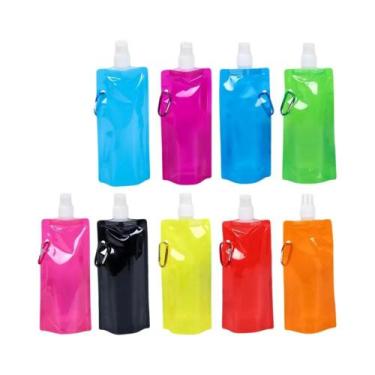 Imagem de Garrafa De Água Dobrável Ultra Leve De 480ML Para Corrida, Camping E C