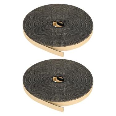 Imagem de PATIKIL Fita isolante de espuma, 2 peças de 9,5 cm L x 1/40.6 cm t x 32.8FT tira de vedação de porta autoadesiva para ar condicionado de janela de porta, preta