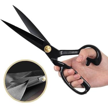 Imagem de Tesoura de tecido profissional de 25,4 cm para trabalho pesado para costura de couro para alfaiataria de força industrial de aço de alto carbono tesoura afiada para escritório em casa