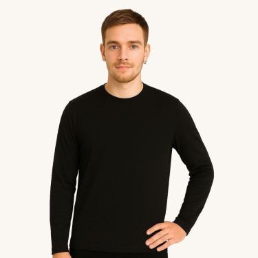 Imagem de Camiseta Manga Longa Segunda Pele Masculina Lisa Dry Academia Fit-Masculino