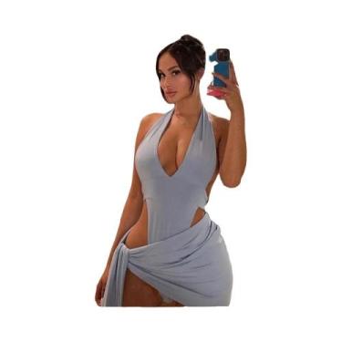 Imagem de Conjunto Feminino Midnight Club De Duas Peças: Top Halter Decote V Pro