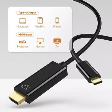 Imagem de Cabo Type C Macho Para Hdmi Macho USB-C x HDMI 4K 1.8 Metros
