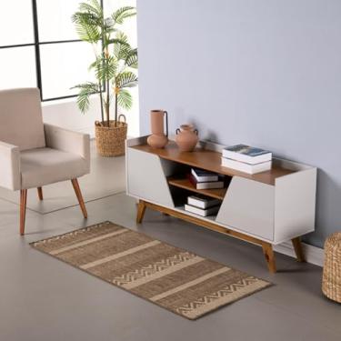 Imagem de Tapete Passadeira Sisal 2 Metro Corredor Cozinha Sala Quarto Antiderrapante Lavanderia Secagem Rápida Resistente Moderna na Cor Mescla