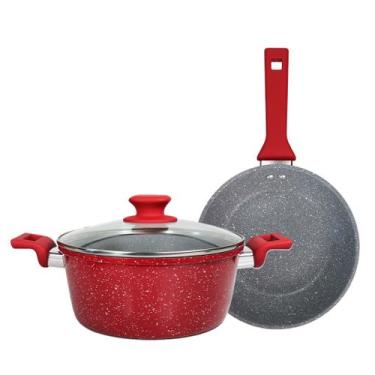 Imagem de Conjunto Caçarola e Frigideira 20cm Indução Cozinha Moderna - Euro Hom