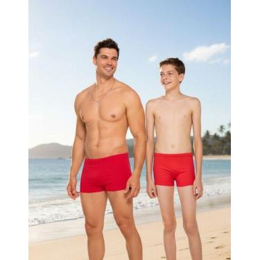 Imagem de Sunga Masculina Boxer Tal Pai Tal Filho Praia Verão Uv50 Pis - anjo da
