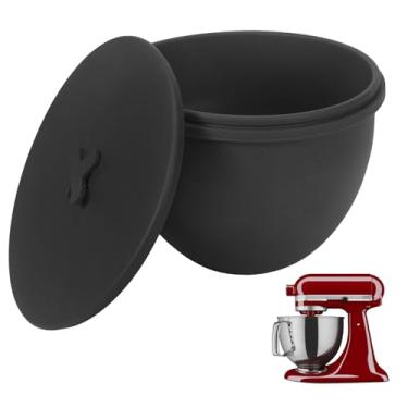 Imagem de Forros de tigela de silicone para batedeiras KitchenAid, inserções de tigela de mistura com tampas, acessórios de reposição para mixer (preto)