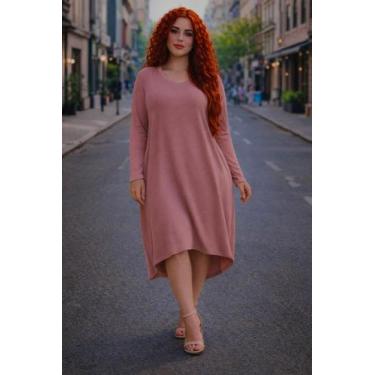 Imagem de Vestido Mullet Manga Longa Moda Femenina - modanascimento, Rosê, M