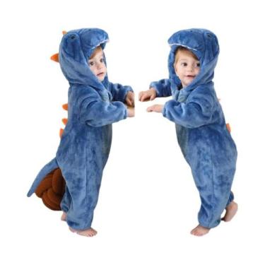 Imagem de Macacão De Inverno Para Bebê Com Capuz De Dinossauro Para Halloween, C