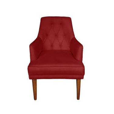 Imagem de Cadeira Poltrona Decorativa Paris Sala De Jantar Recepção Retro Com Braça Suede Bordo Lar Móveis E Decoração