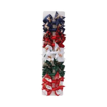 Imagem de Presilhas De Cabelo Com Estampa De Papai Noel Para Meninas, 10 Peças, 