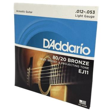 Imagem de Cordas Em Aço Daddario 80/20 Bronze 012  Violão Ej11
