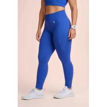 Imagem de Calça Legging Max Lupo Empina BumBum Cintura Alta Academia Cor:Azul An