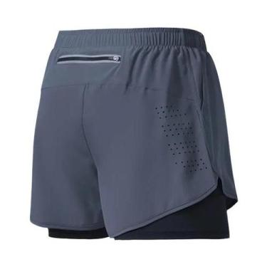 Imagem de Shorts Masculinos De Corrida De Secagem Rápida Pretos, Dupla Camada, P