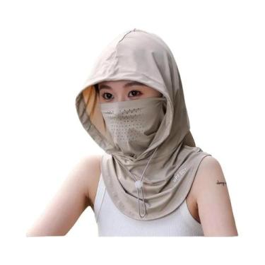 Imagem de Chapéu Unissex Respirável De Seda Gelada Com Proteção UV E Máscara Int
