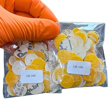 Imagem de Lixa Laminar Jahnke 1 Furo Gramatura 100 | Kit com 2 Pacotes (200 Unidades)