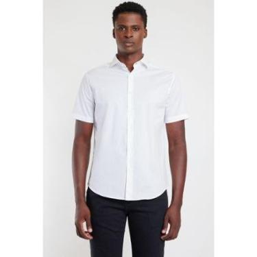 Imagem de Camisa Slim Gola Padre Stretch Branco-Masculino