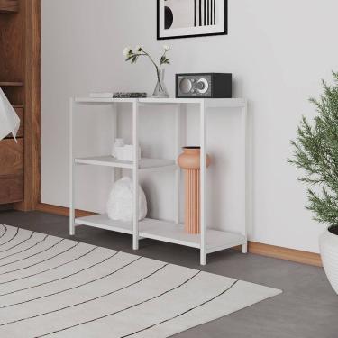 Imagem de Aparador Console Industrial Artesania 95cm para Sala Hall Entrada Corredor e Decoração - Branco
