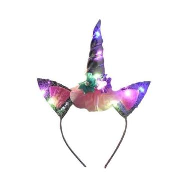 Imagem de Tiara De Unicórnio Para Meninas Com Luz Para Festa De Aniversário, Chá
