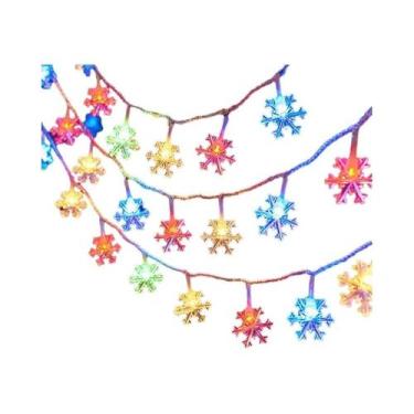 Imagem de Luzes De Natal LED Em Forma De Floco De Neve, Guirlanda De Fadas Para 