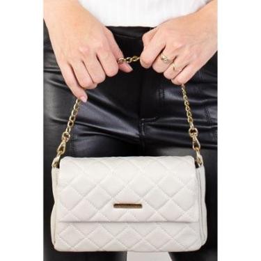 Imagem de Bolsa de couro com corrente matelassê Giulia-Feminino