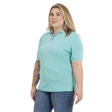 Imagem de Camisa Polo Plus Size Feminina Botões Dia a Dia Trabalho