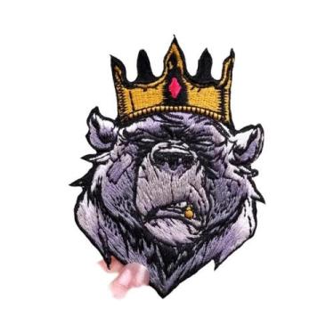 Imagem de Patch Bordado De Macaco Fumante Punk, Animal Feroz, DIY, Termocolante 