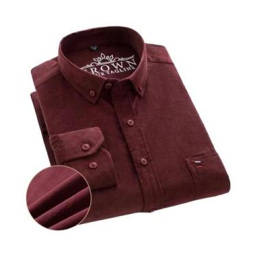 Imagem de Camisa Casual Masculina De Algodão Corduroy 7XL 6XL Com Manga Longa, C