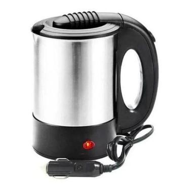 Imagem de Chaleira Elétrica Portátil 12V Carro Chá Café Inox 500 Ml - Top Total,