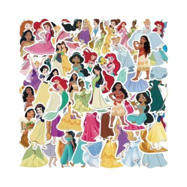 Imagem de Adesivos De Princesas Disney 50pcs, Branca De Neve, Ariel, Belle, Deca