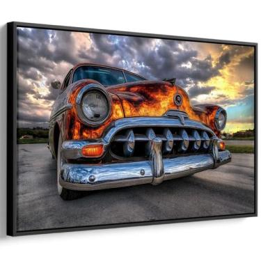 Imagem de Quadro decorativo Carro Clássico Brilhando Sob o Pôr do Sol - Art Canv