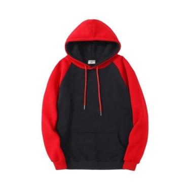 Imagem de Moletom Unissex Oversized De Fleece Quente Para Outono/Inverno Com Col