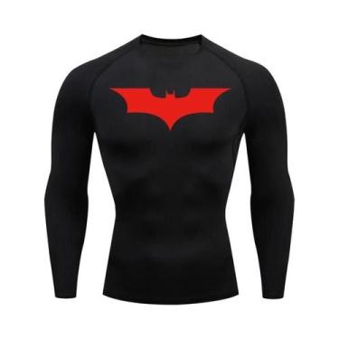 Imagem de Camiseta Masculina De Compressão De Manga Longa Com Estampa De Morcego