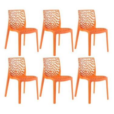 Imagem de Laraz Home Decor, Kit 6 Cadeiras Gruvyer - Laranja