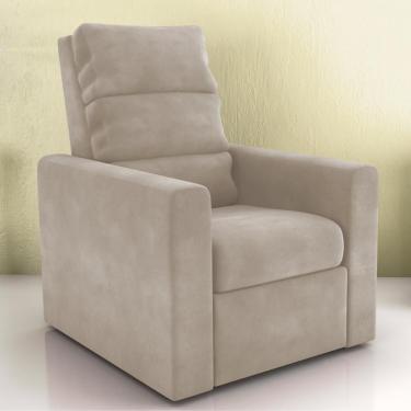 Imagem de Poltrona Do Papai Reclinável Leon Veludo Encosto Fibra Siliconada Café Mais De Casa