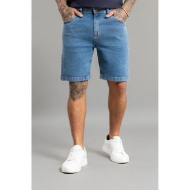 Imagem de Bermuda Jeans Get Fashion Slim Básica Lavagem Média Masculina-Masculino