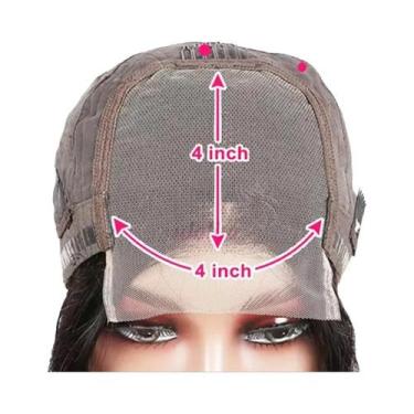 Imagem de Peruca Feminina Lisa De Cabelo Humano Bob Com Renda Frontal 180% Densi