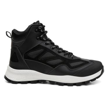 Imagem de Bota Masculina com Detalhes Reflexivos Estilo e Segurança Couro Outdoor Cano Médio-Masc...