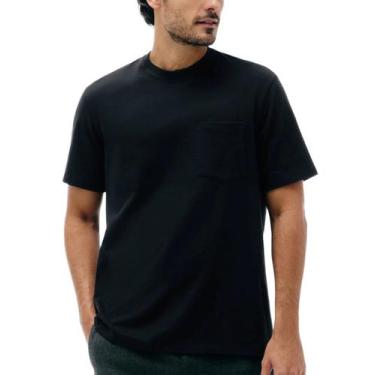 Imagem de Camiseta Manga Curta Hering 4FBZ Masculina Com Bolso Super Cotton T. M