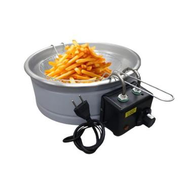 Imagem de Fritadeira Elétrica Tacho Redonda 5l Profissional Fritura - DNA Comérc