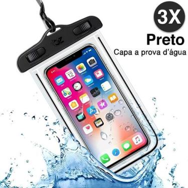 Imagem de Kit 3 Capa Case Celular Protetora Prova D'água Mergulho Praia - OPEN Z