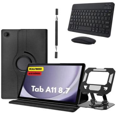 Imagem de Capa Giratoria P/tablet Samsung A11 8.7 Teclado Mouse + Suporte + Cane