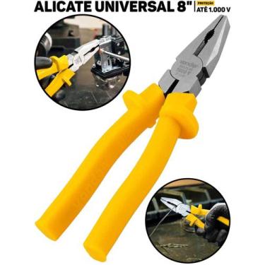 Imagem de Alicate 8 Vonder Universal Isolado 1000V Cabo Antichoque Profissional