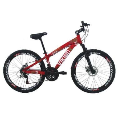 Imagem de Bicicleta Freeride Aro 26 Freio Disco 21v Vermelho Viking X