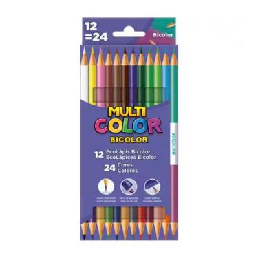 Imagem de Lápis de cor Bicolor Multicolor 12 lápis com 24 cores fortes