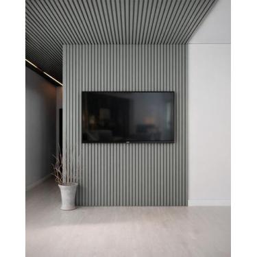 Imagem de Painel Ripado de Poliestireno 10cmX21mmX2,85m Wide Lira Cinza - Pix Re