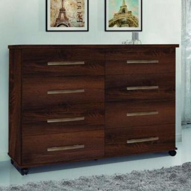 Imagem de Cômoda 8 Gavetas Jade Móveis Primus - moveis primus, Amendoa Wood